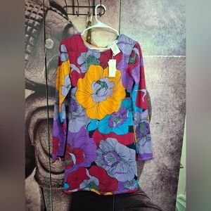 By Jules Brown Floral Long Sleeve Dress. Size L